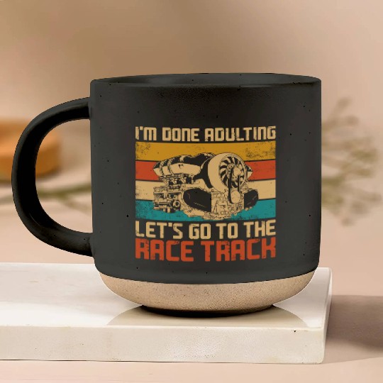 Drag Racing Race Car Retro Vintage Pottery Mugs