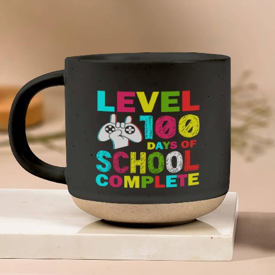 Level 100 Days Of School Complete Kid Gamer Pottery Mugs