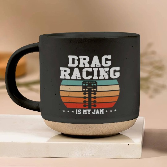 Drag Racing Race Car Girl Retro Pottery Mugs