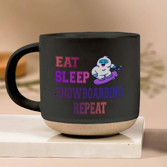 Eat sleep snowboarding repeat Pottery Mugs