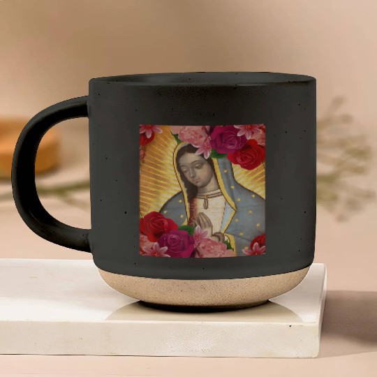 Our Lady of Guadalupe Rose Mexican Catholic Juan D Pottery Mugs