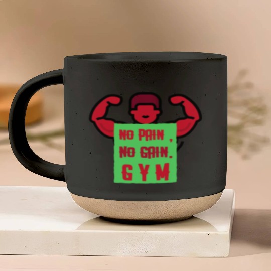 no pain, no gain. gym a cool design for gym Pottery Mugs