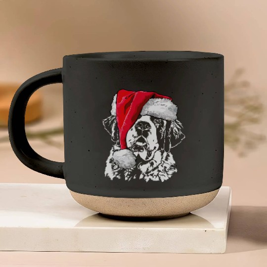 Santa Saint Bernard Dog Christmas Wilsigns Pottery Mugs