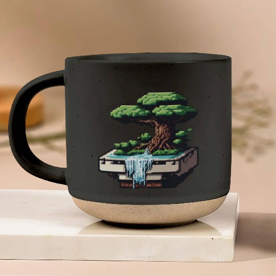 8 Bit Bonsai Tree Pottery Mugs