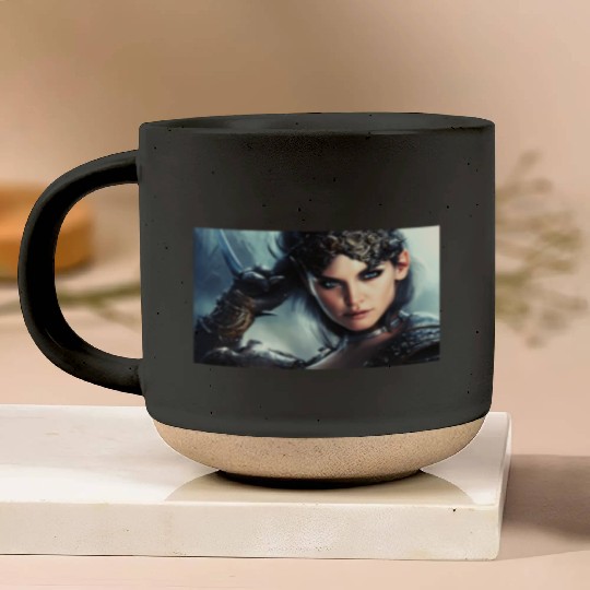 Warrior princess wearing gothic plate fantasy art Pottery Mugs