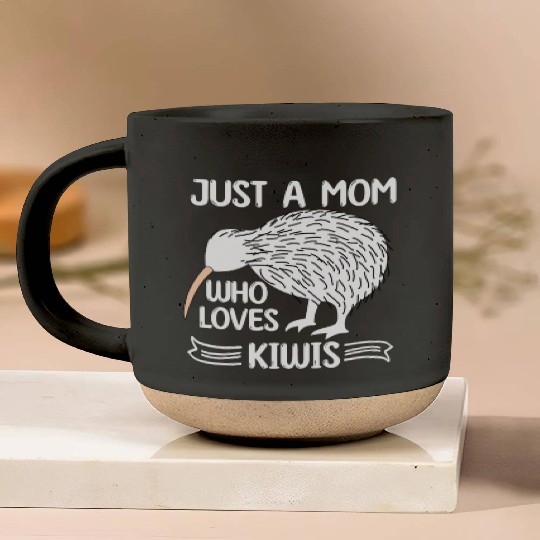 Funny Just A mom Who Loves Kiwis saying Kiwi Bird Pottery Mugs