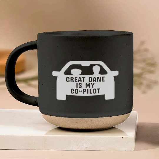 Great Dane Is My Copilot Pottery Mugs