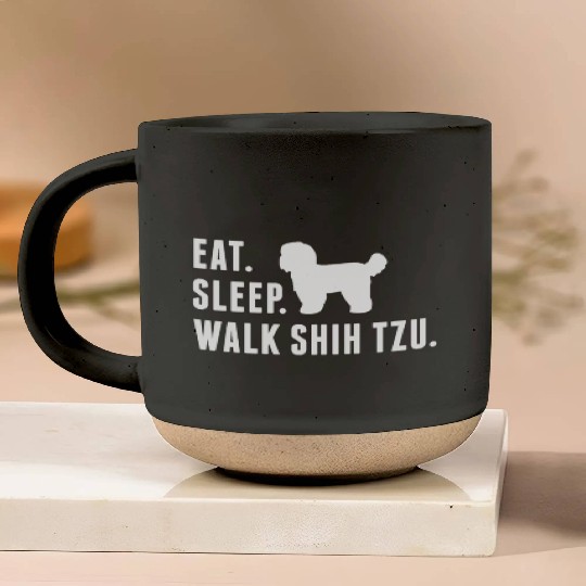Eat Sleep Walk Shih Tzu Pottery Mugs