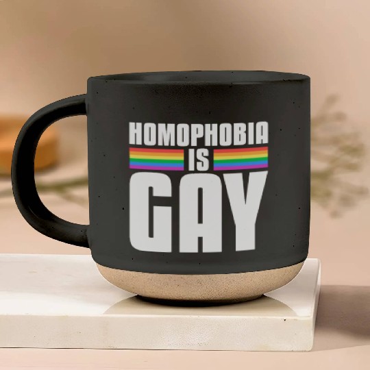 Homophobia Is Gay, LGBT Rainbow Flag Pottery Mugs