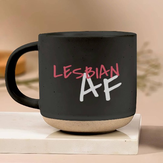 Lesbian AF LGBT Graffiti Pride Month Pottery Mugs