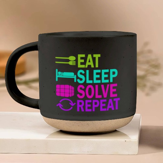Eat Sleep Solve Repeat Math Speed Cubing Genie Pottery Mugs