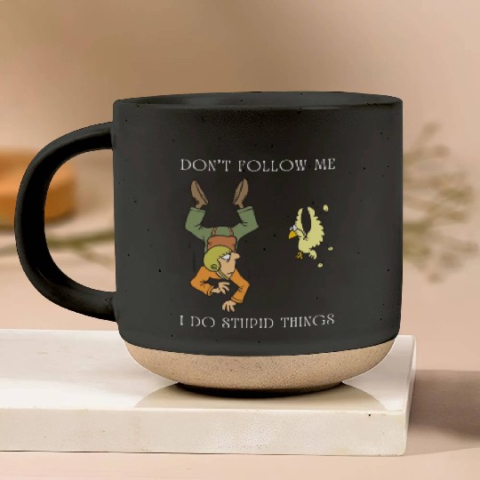 Don't Follow Me I Do Stupid Things Sky Diving Pottery Mugs