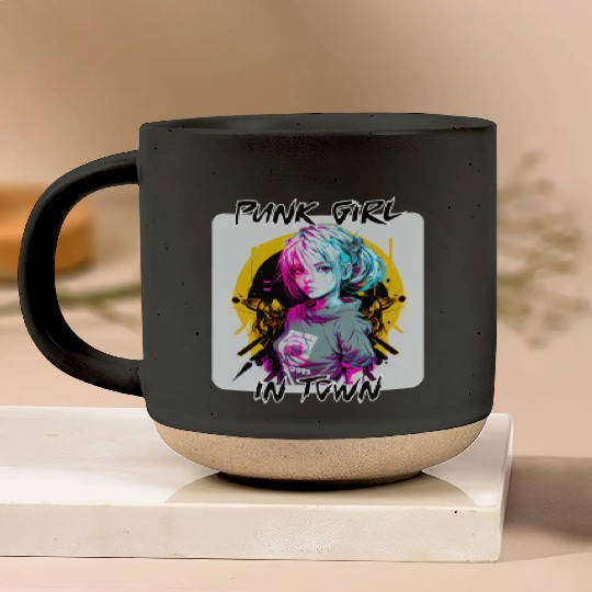 Graffiti Style - Punk Girl In Town 8 Pottery Mugs