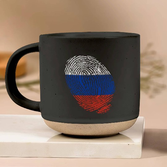 Russian flag fingerprints Pottery Mugs