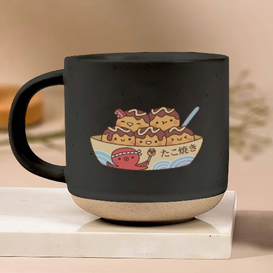 Kawaii Japanese Food Takoyaki Octopus Balls Pottery Mugs