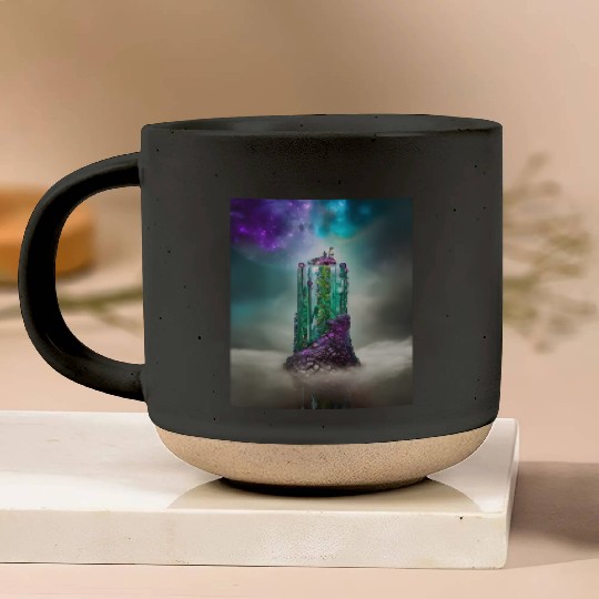 Cosmic Gemstone and Glass \|/ Universe Pottery Mugs