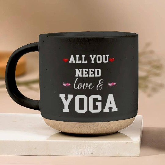 all you need is love and yoga Pottery Mugs