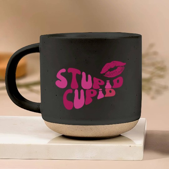 stupid cupid Pottery Mugs