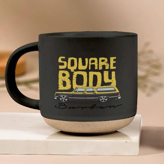 square body Colonial yellow Pottery Mugs