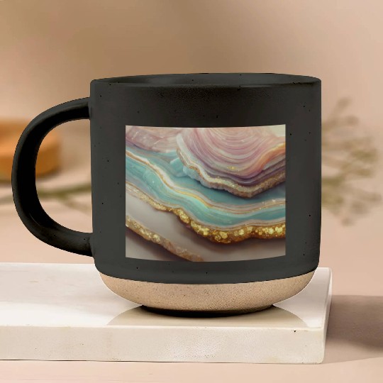 Pastel Agate Geode Stone Pottery Mugs