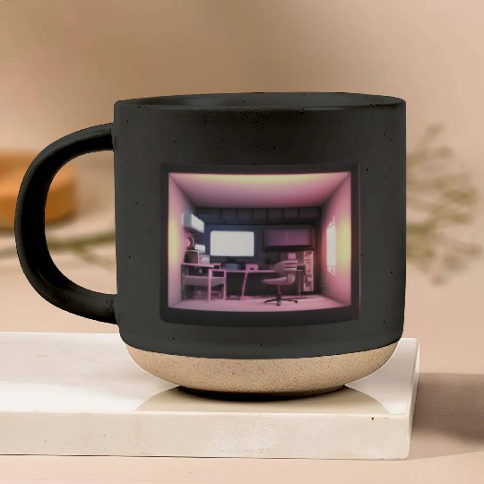 Cute 3D Room Print - Add a Touch of Coziness Pottery Mugs