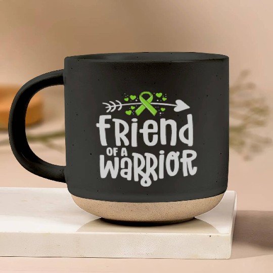 Friend Of A Warrior Lime Green Ribbon Lyme Pottery Mugs