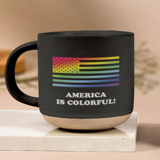 America Is Colorful! (Stars And Stripes) Pottery Mugs