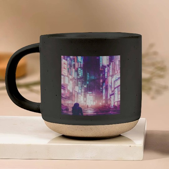 Cyberpunk Vaporwave Anime Japan Cyber aesthetic Pottery Mugs
