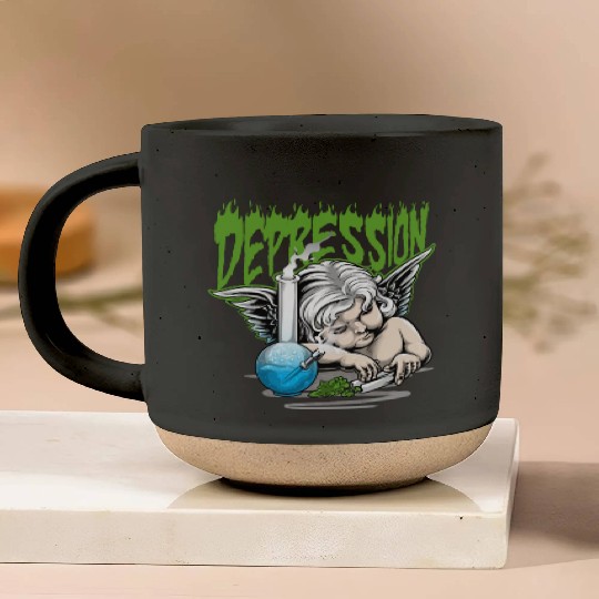 Depression Angel Pottery Mugs