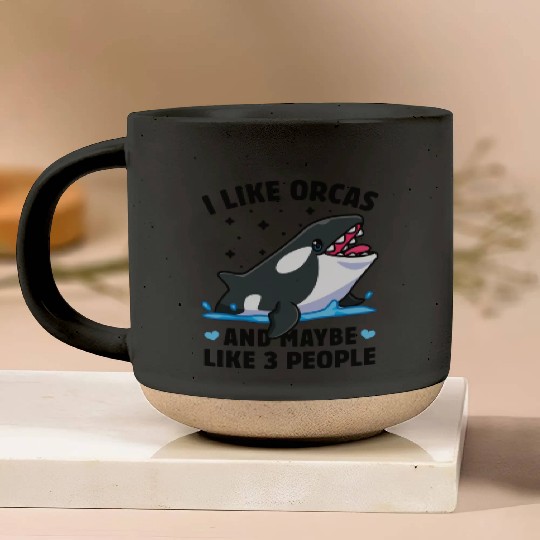 I like orcas and maybe like 3 people killer whale Pottery Mugs