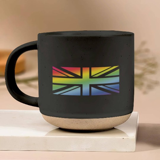 Union Jack / Rainbow Flag (Great Britain / UK) Pottery Mugs