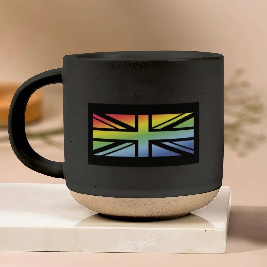 Union Jack / Rainbow Flag (Britain / UK / Poster) Pottery Mugs