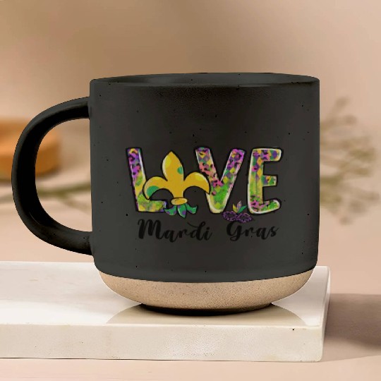 New Orleans Kids Girls Love Mardi Gras Outfit Pottery Mugs