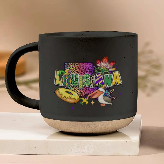 New Orleans Men Women Louisiana Mardi Gras Outfit Pottery Mugs