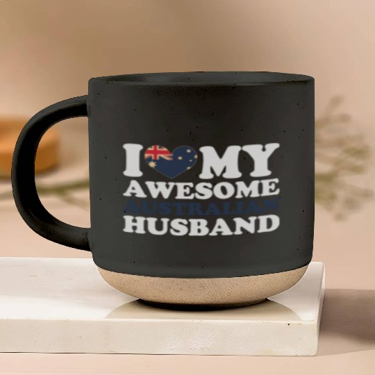 I love my awesome australian husband Pottery Mugs