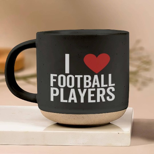 I Love Football Players Pottery Mugs