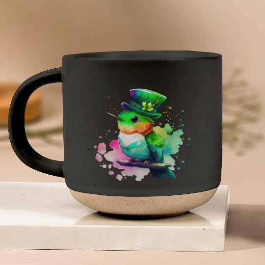 St Patrick's Day Irish Hummingbird Saint Patrick Pottery Mugs