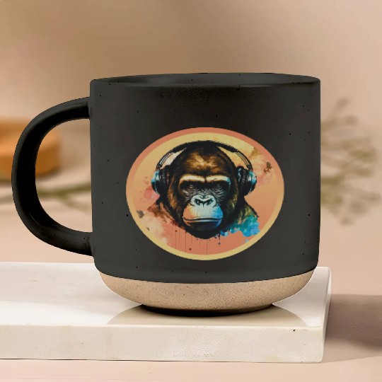 Gorilla DJ Beat Pottery Mugs