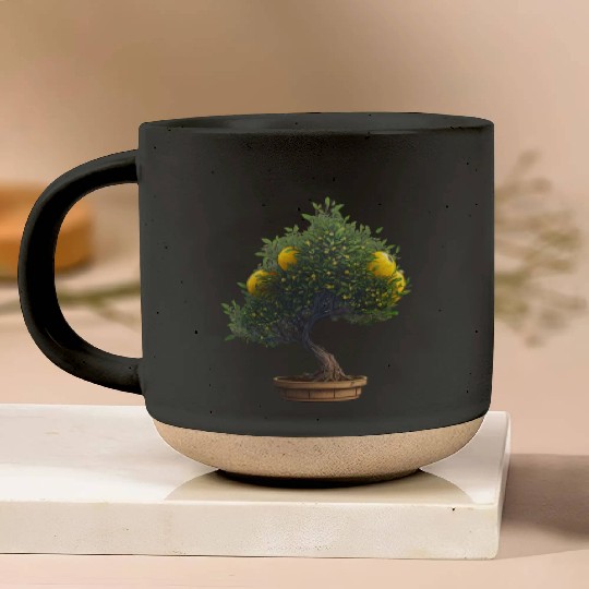Lemon Bonsai Tree Pottery Mugs