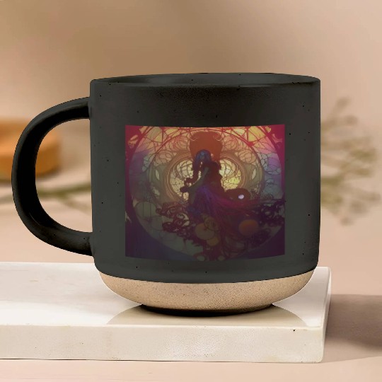 Psychedelic Clocktower Specter Pottery Mugs