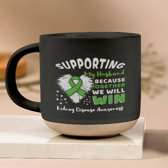 Husband Green Kidney Disease Awareness Month Pottery Mugs