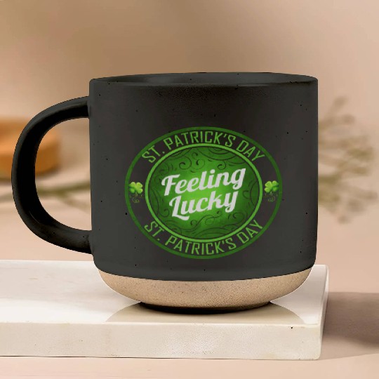 Shamrock Feeling Lucky On St Patricks Day Pottery Mugs