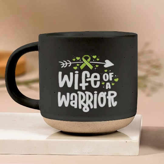 Wife Of A Warrior Lymphoma Cancer Awareness Pottery Mugs