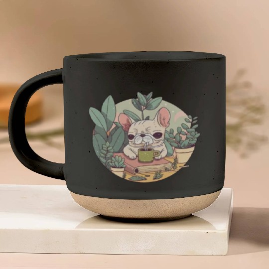 Cute Frenchie, Coffee & Books: A Perfect Pairing Pottery Mugs