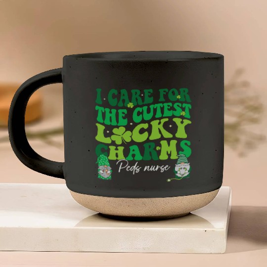 Groovy Retro NICU Nurse St Patrick's Day Pottery Mugs