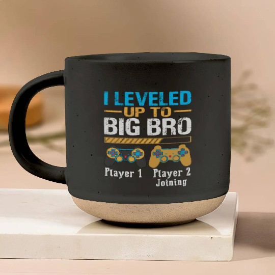 I leveled Up To Big Bro Gamer New Brother Pottery Mugs