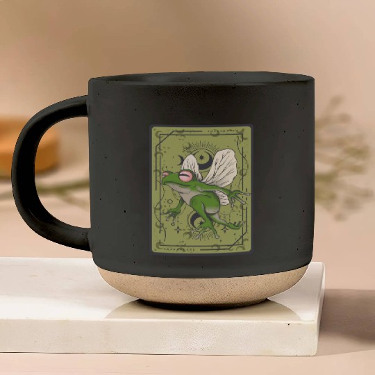 Frog Fairy Tarot Card Celestial Moon Occult Cottag Pottery Mugs