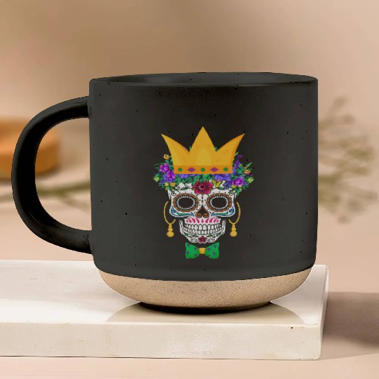 Mardi Gras Mask Flower Sugar Dia De Los Muertos Pottery Mugs