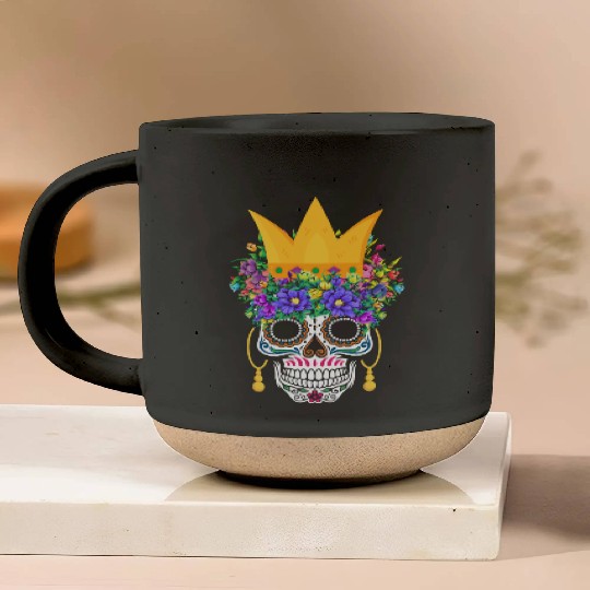 El Dia De Los Muertos Mardi Gras Costume Flower Pottery Mugs