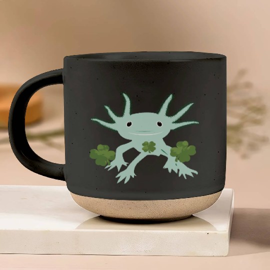 Axolotl St Patricks Day Pottery Mugs
